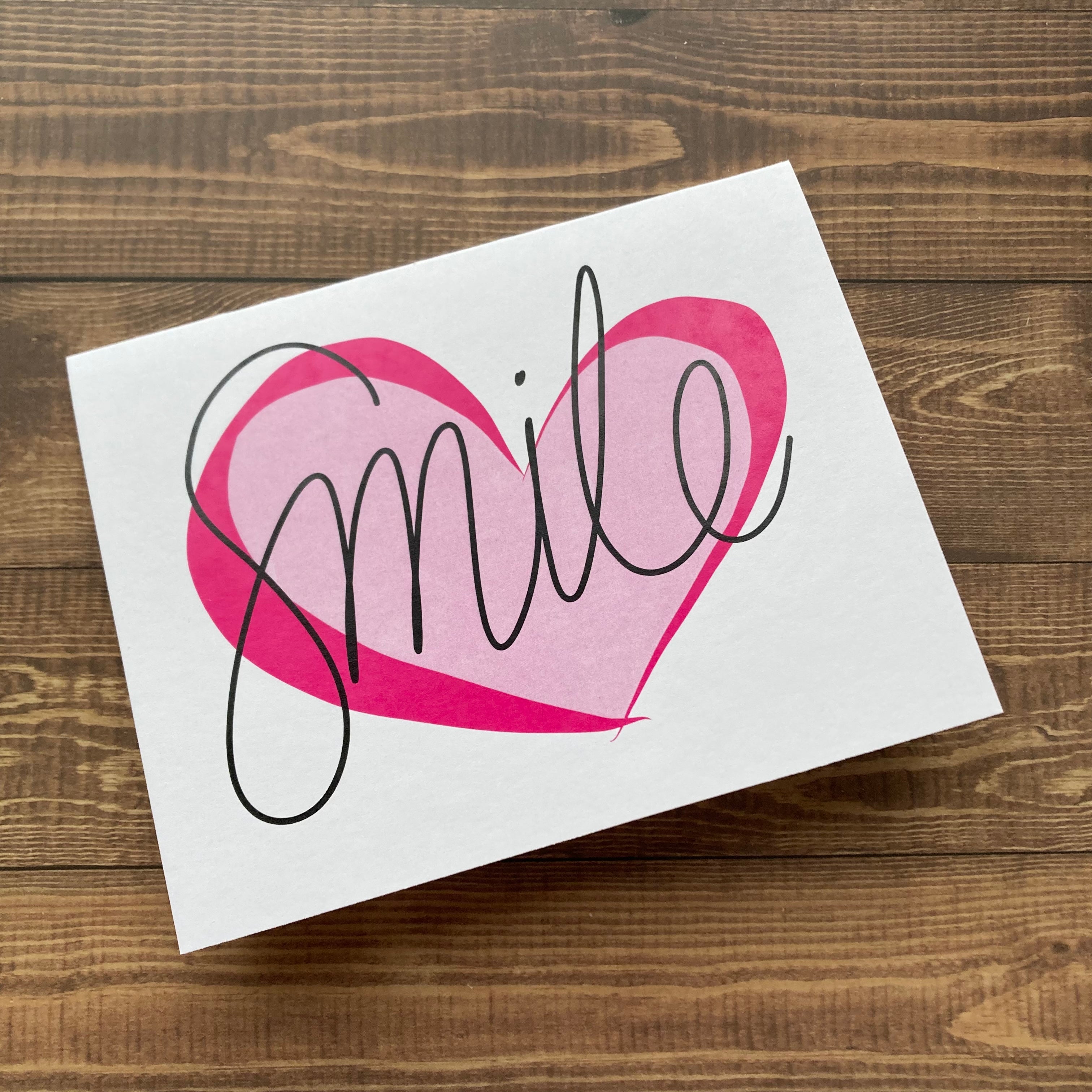 Smile Heart Card - Handmade Card