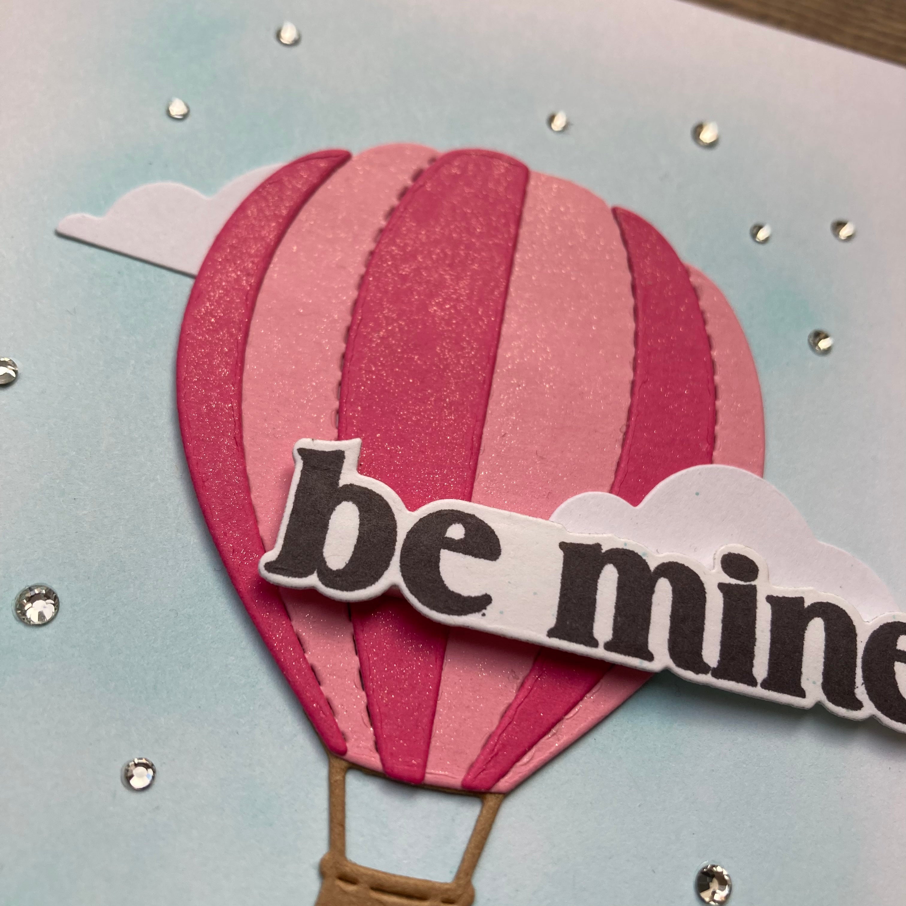 Be Mine Hot Air Balloon - Handmade Card