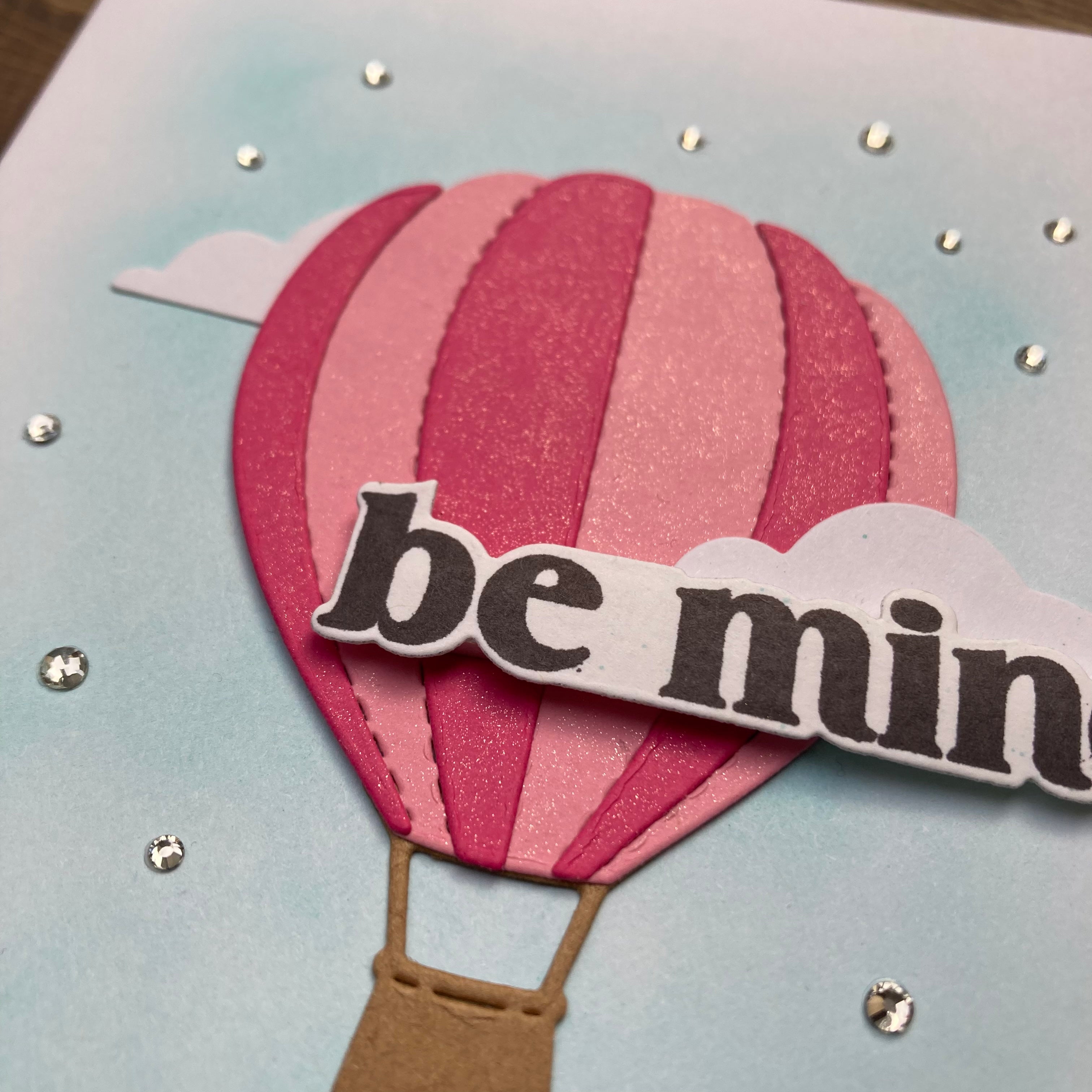 Be Mine Hot Air Balloon - Handmade Card