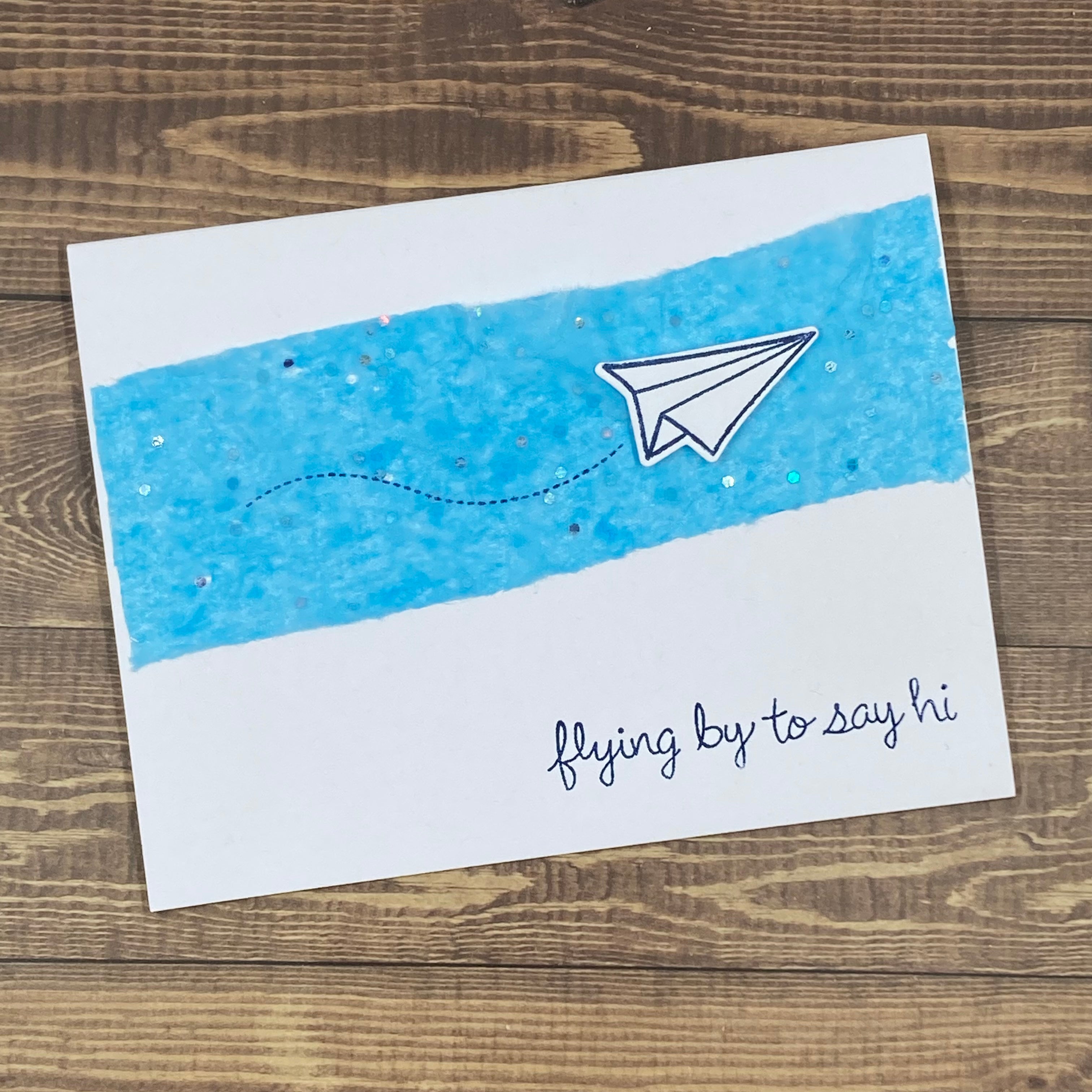 Flying by to say hi - Handmade Card