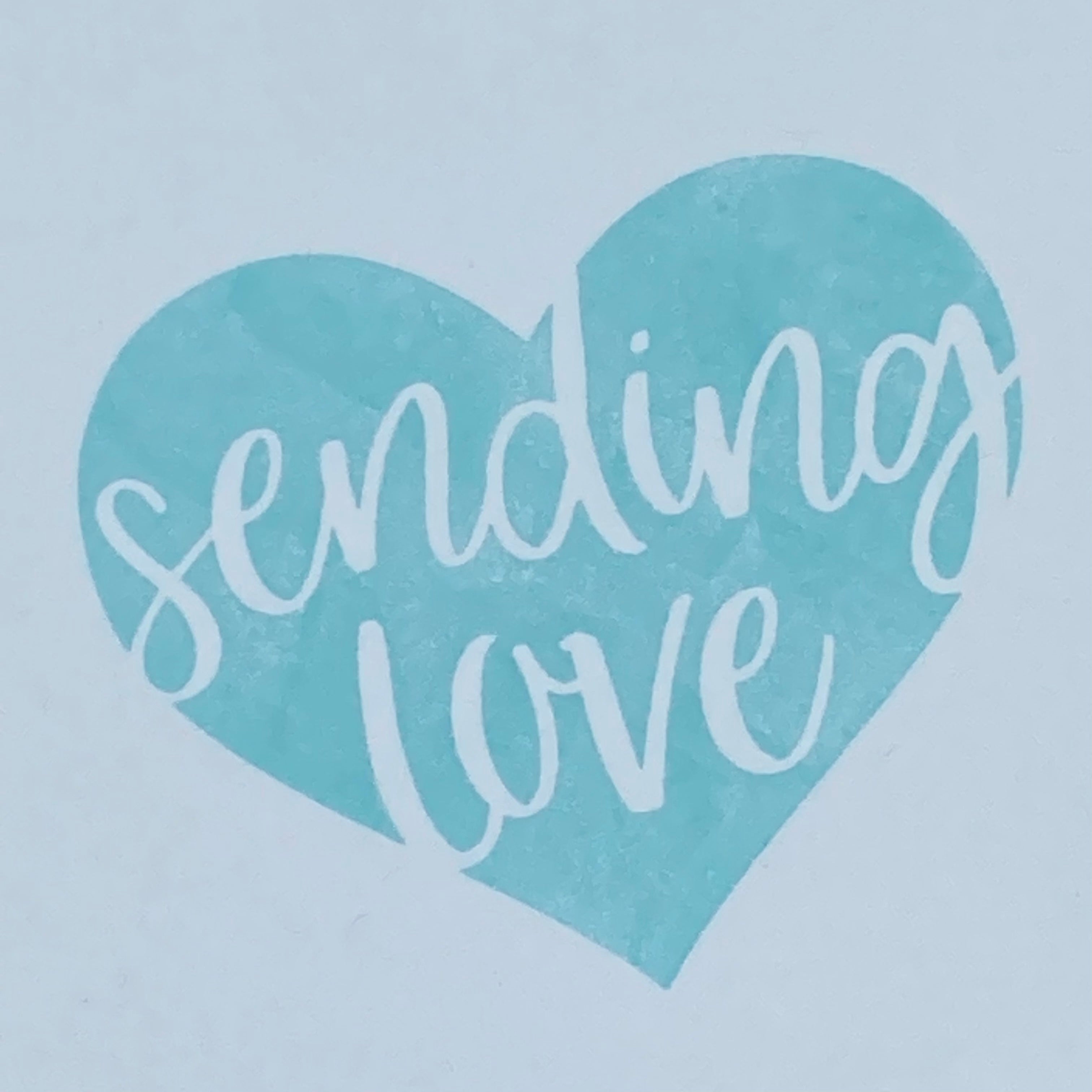 Sending Love Stamped Heart - Handmade Card