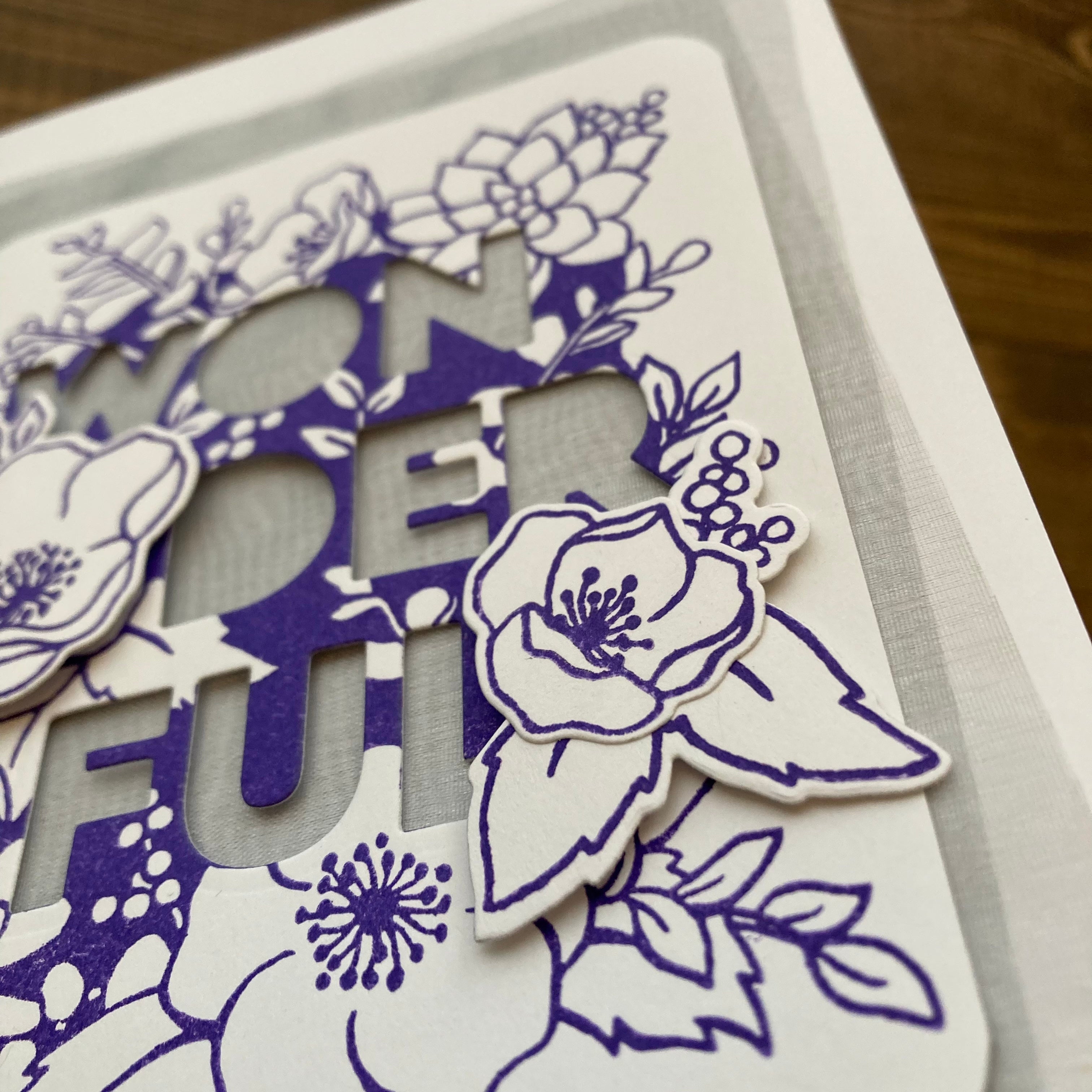 WONDERFUL in Purple - Handmade Card