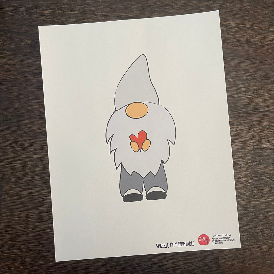 Gnome Printable - Gray