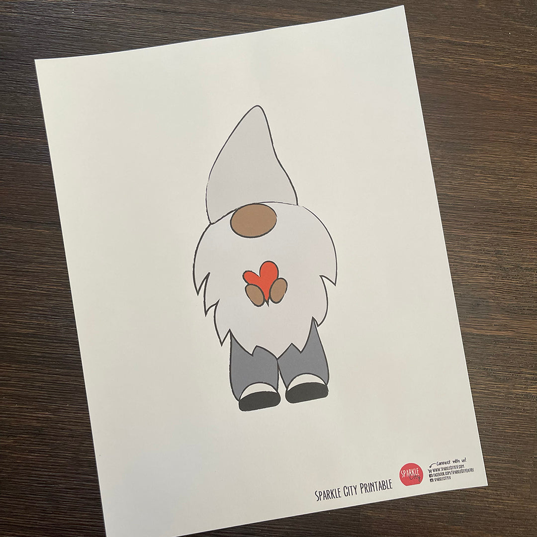 Gnome Printable - Gray