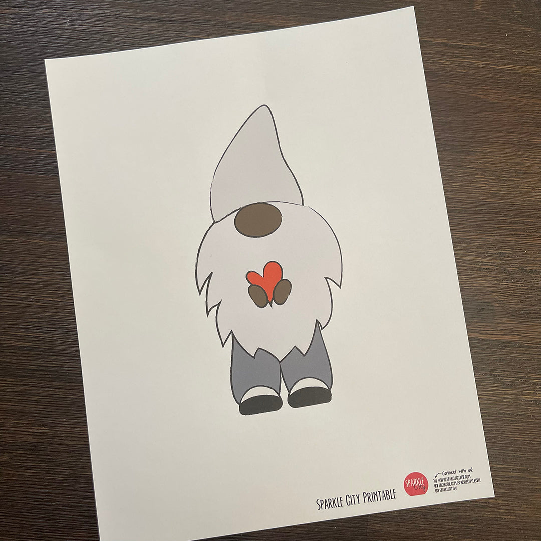 Gnome Printable - Gray