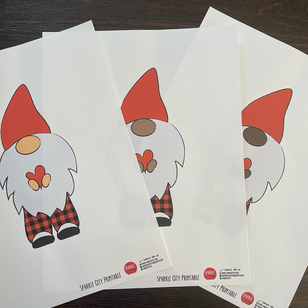 Gnome Printable - Red Plaid