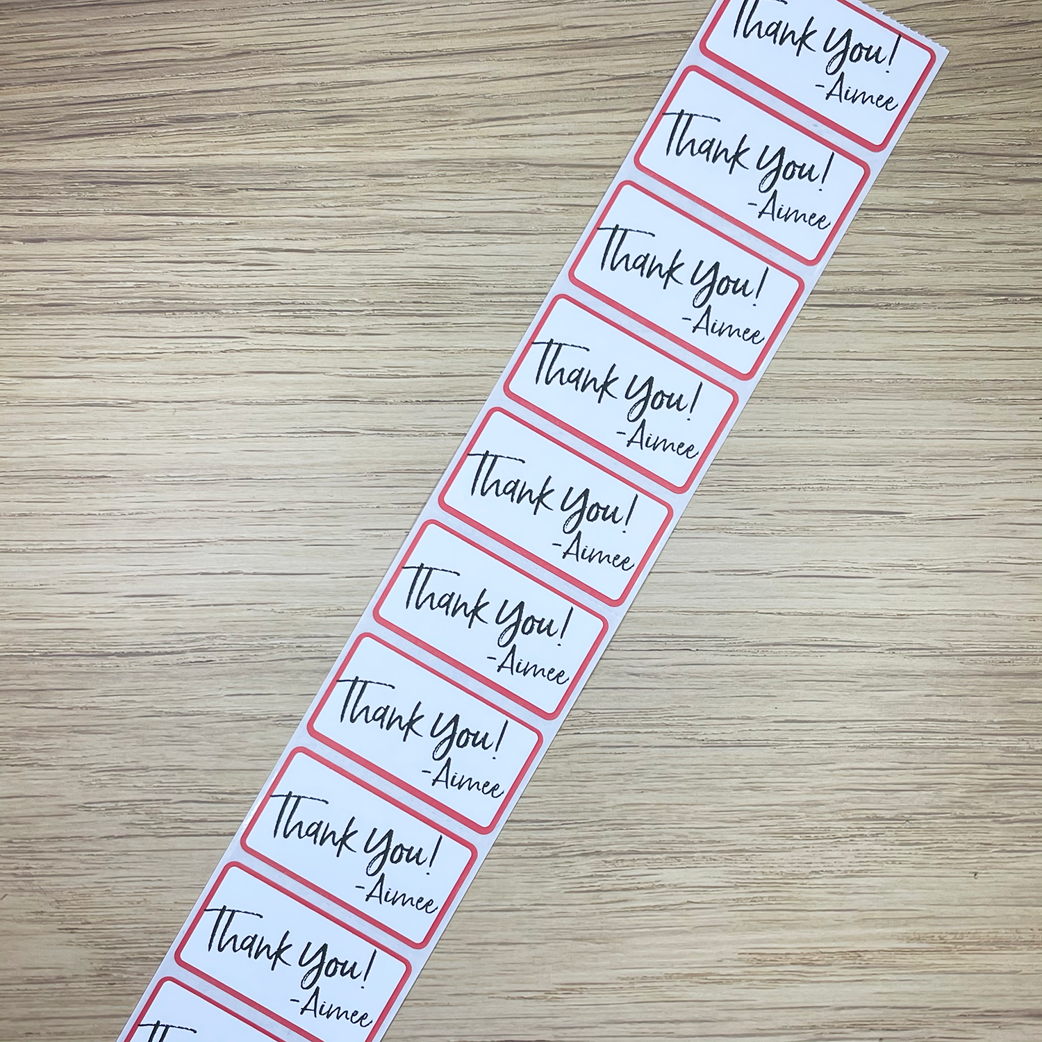 Thank You Personalized Name - Strip Stickers