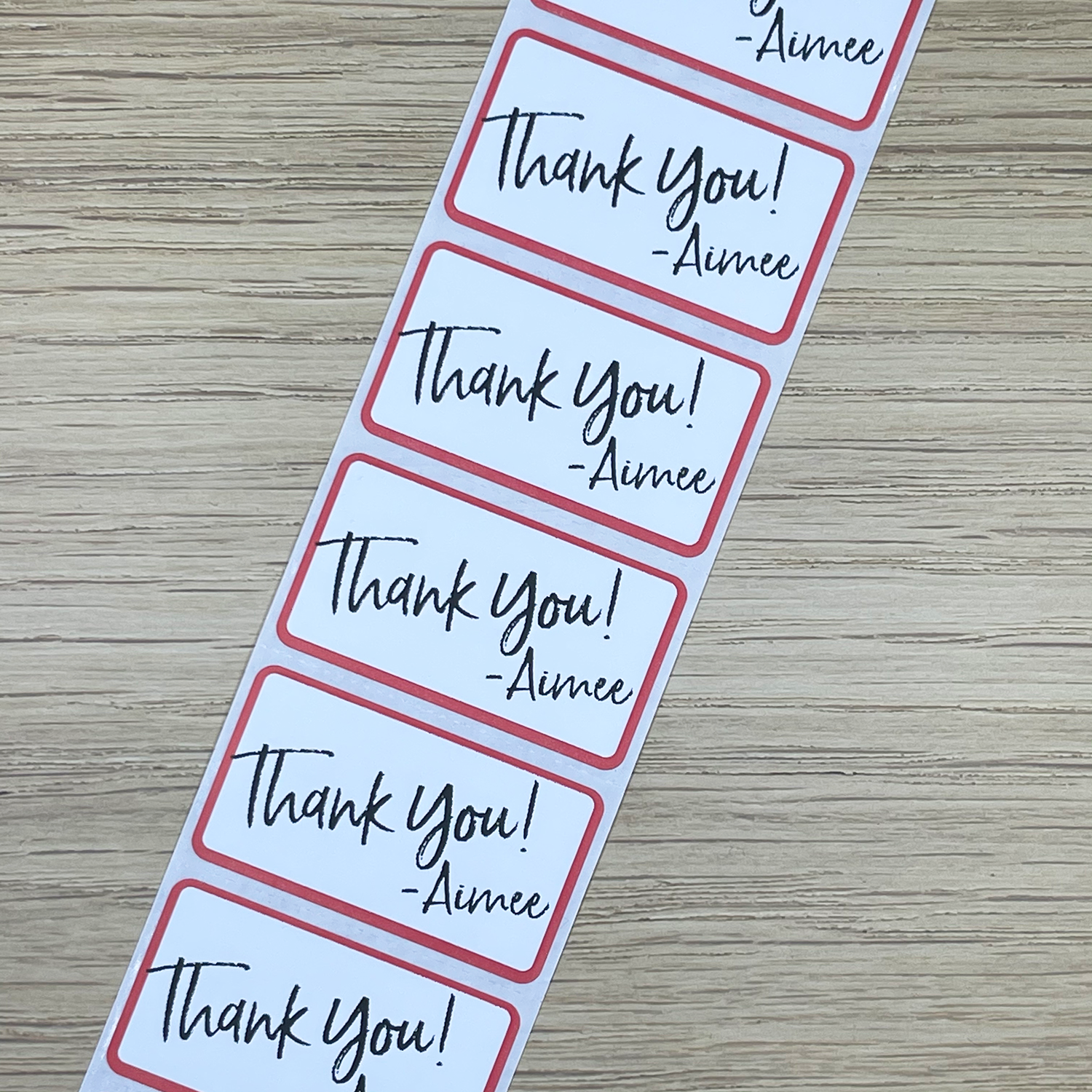 Thank You Personalized Name - Strip Stickers