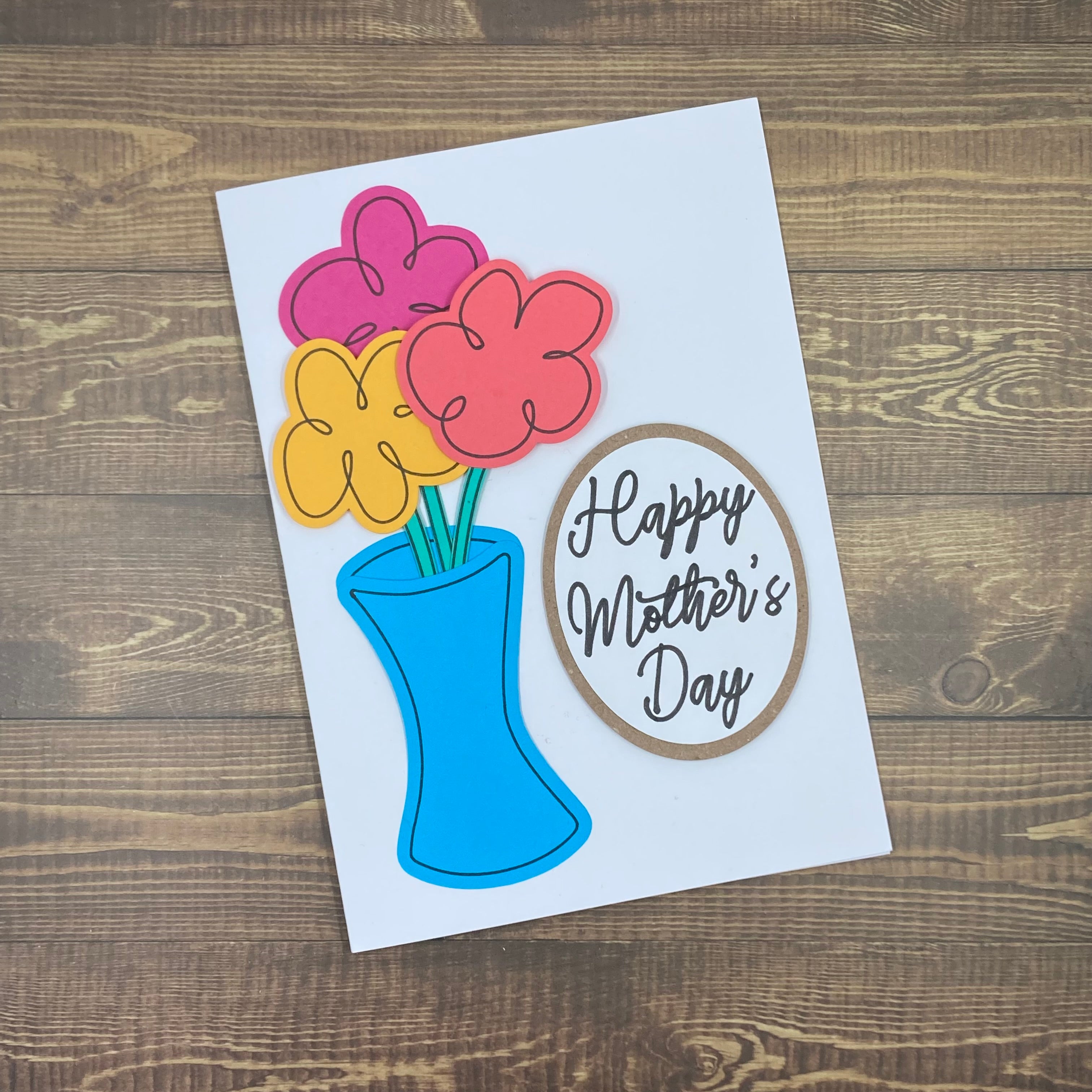 Mother’s Day Flower Vase  - Handmade Card