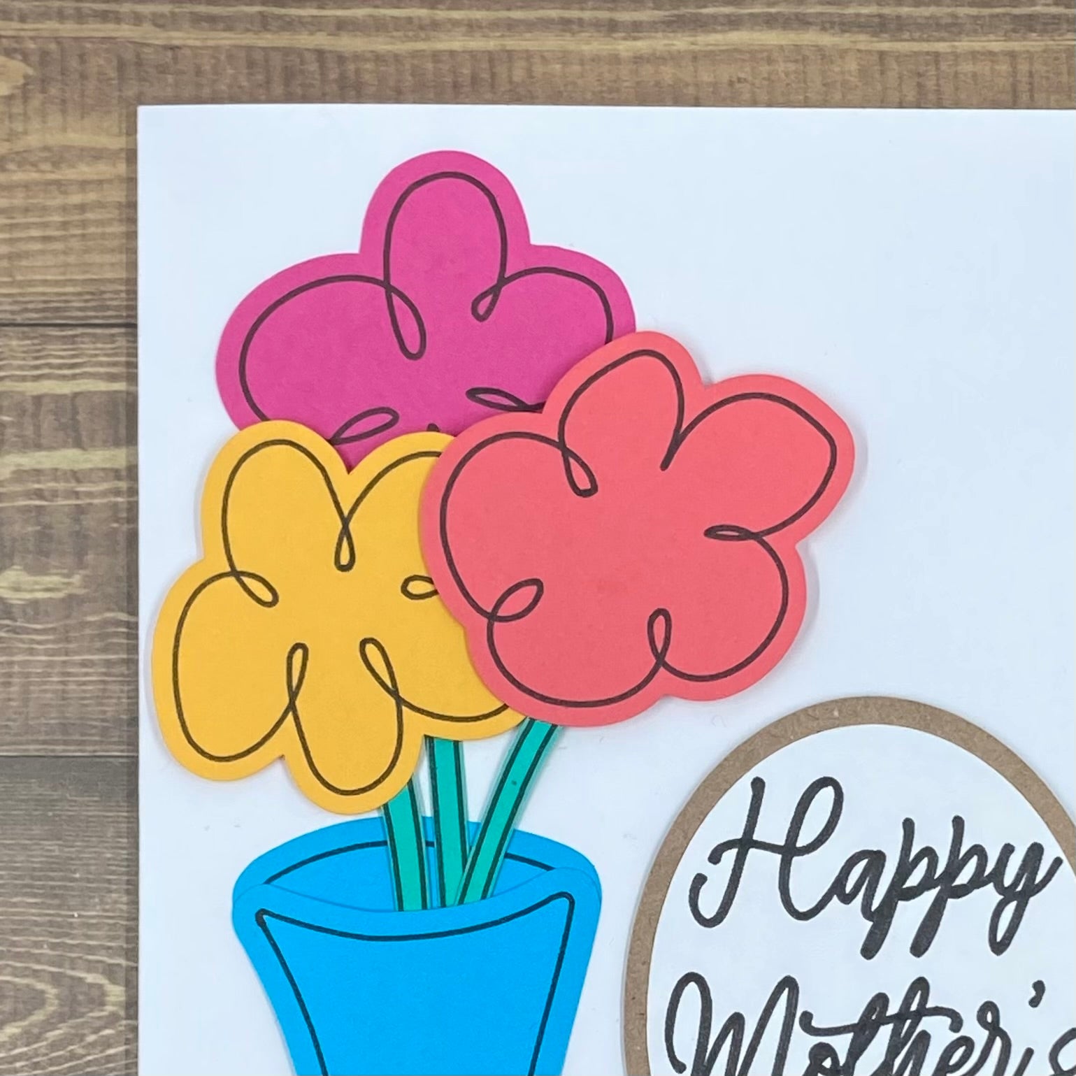 Mother’s Day Flower Vase  - Handmade Card