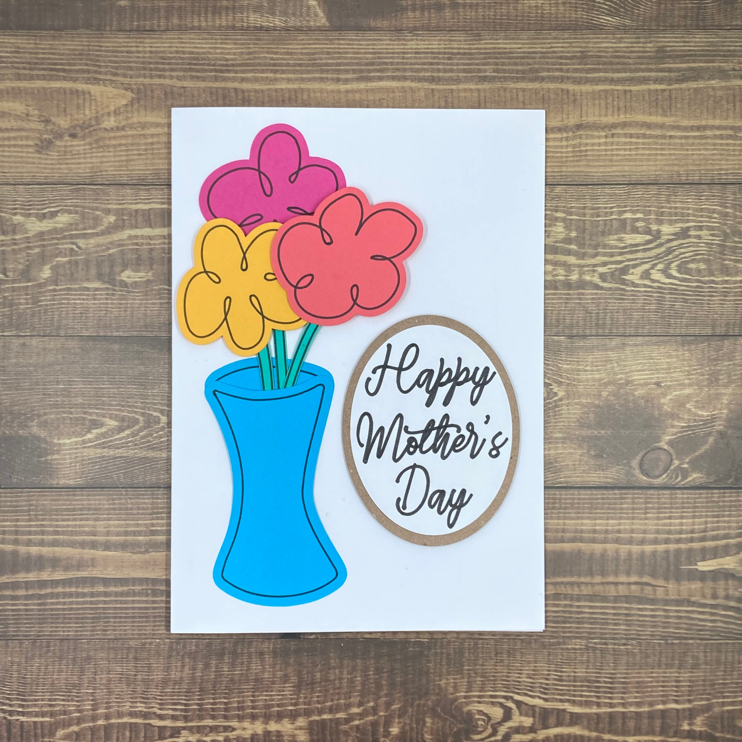 Mother’s Day Flower Vase  - Handmade Card