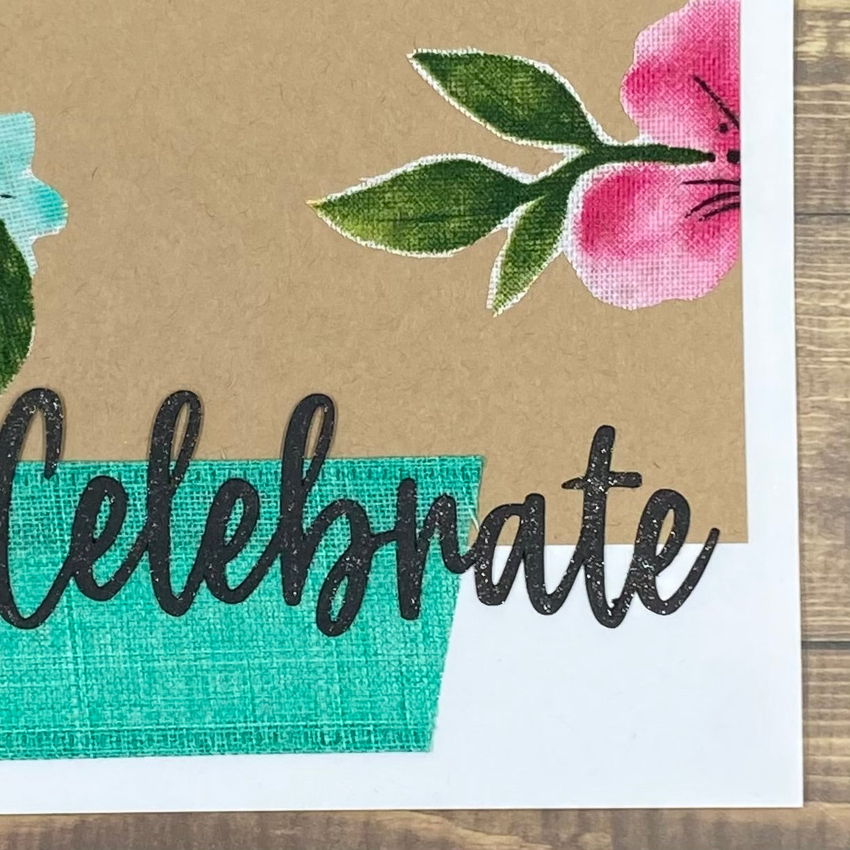 Floral Ribbon Celebrate - Handmade Card