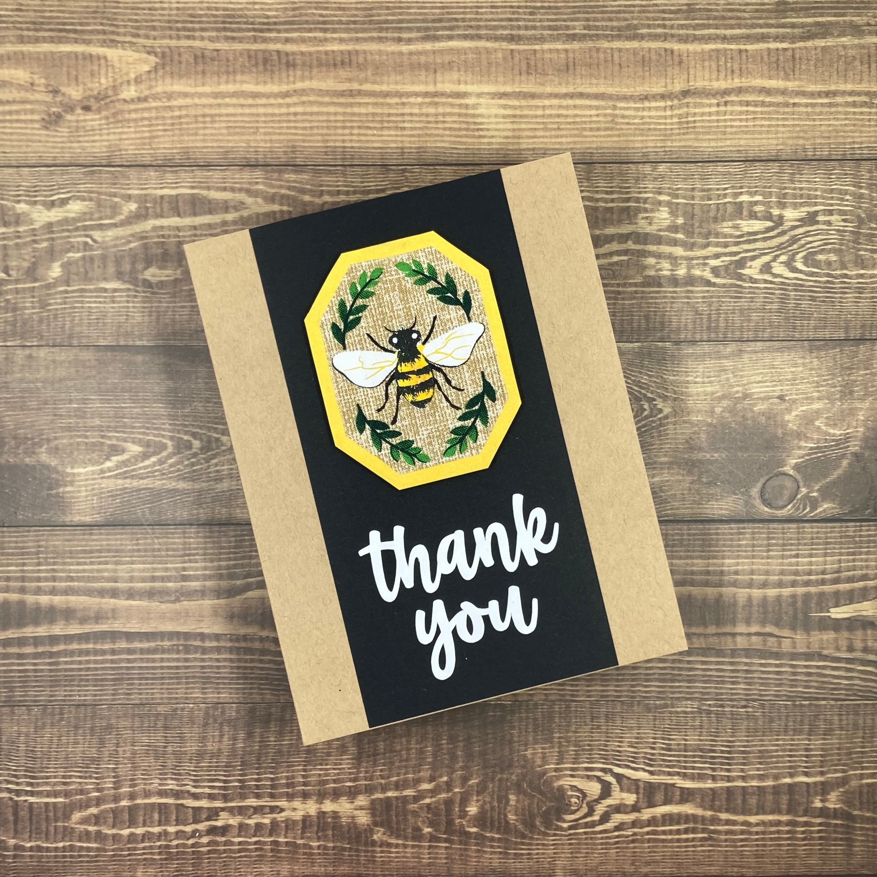 Thank You Bee Medallion  - Handmade Card