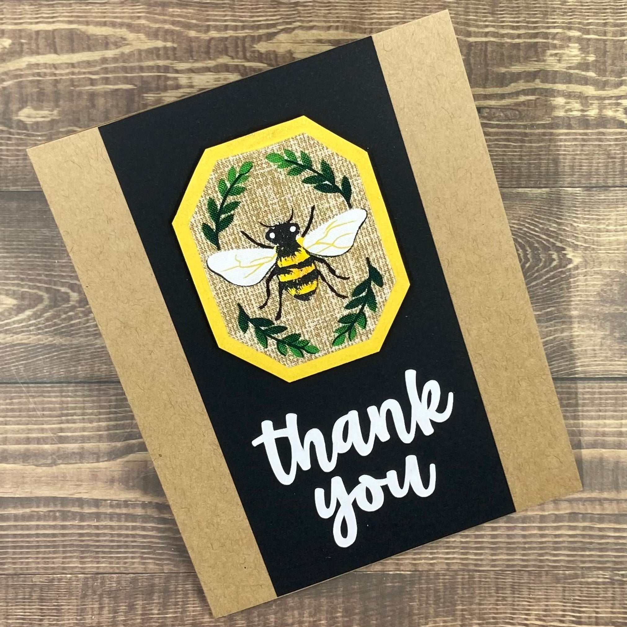 Thank You Bee Medallion  - Handmade Card