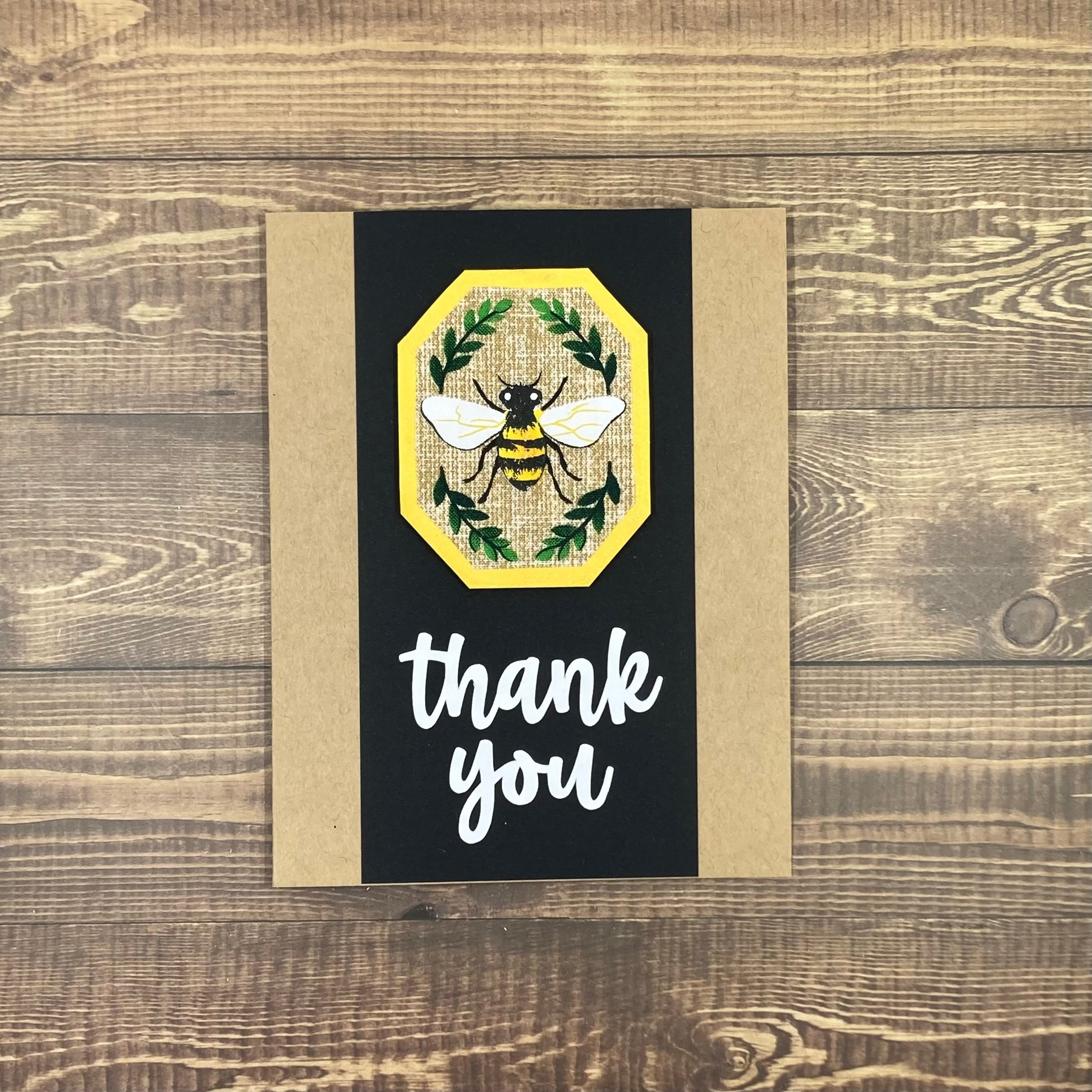 Thank You Bee Medallion  - Handmade Card