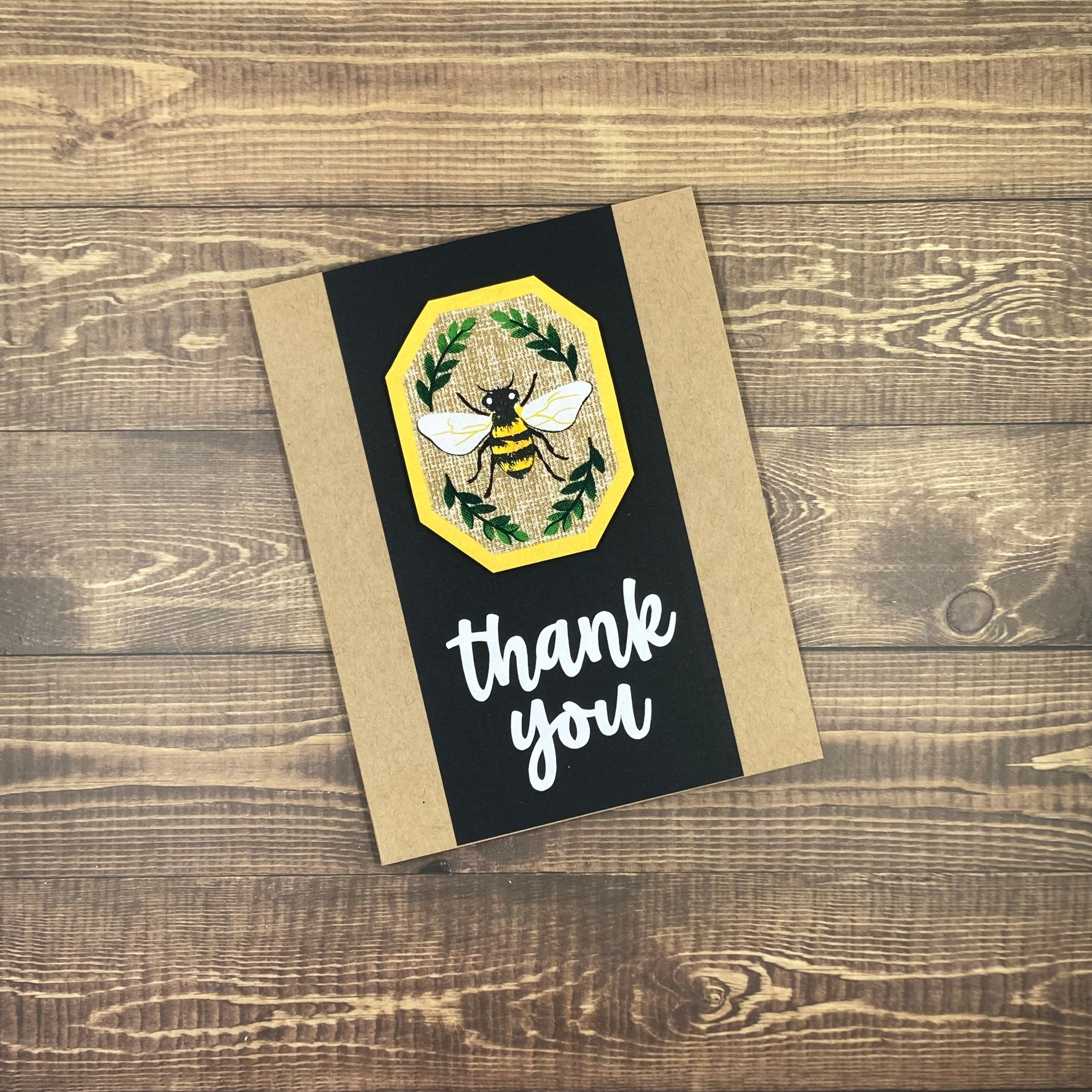 Thank You Bee Medallion  - Handmade Card