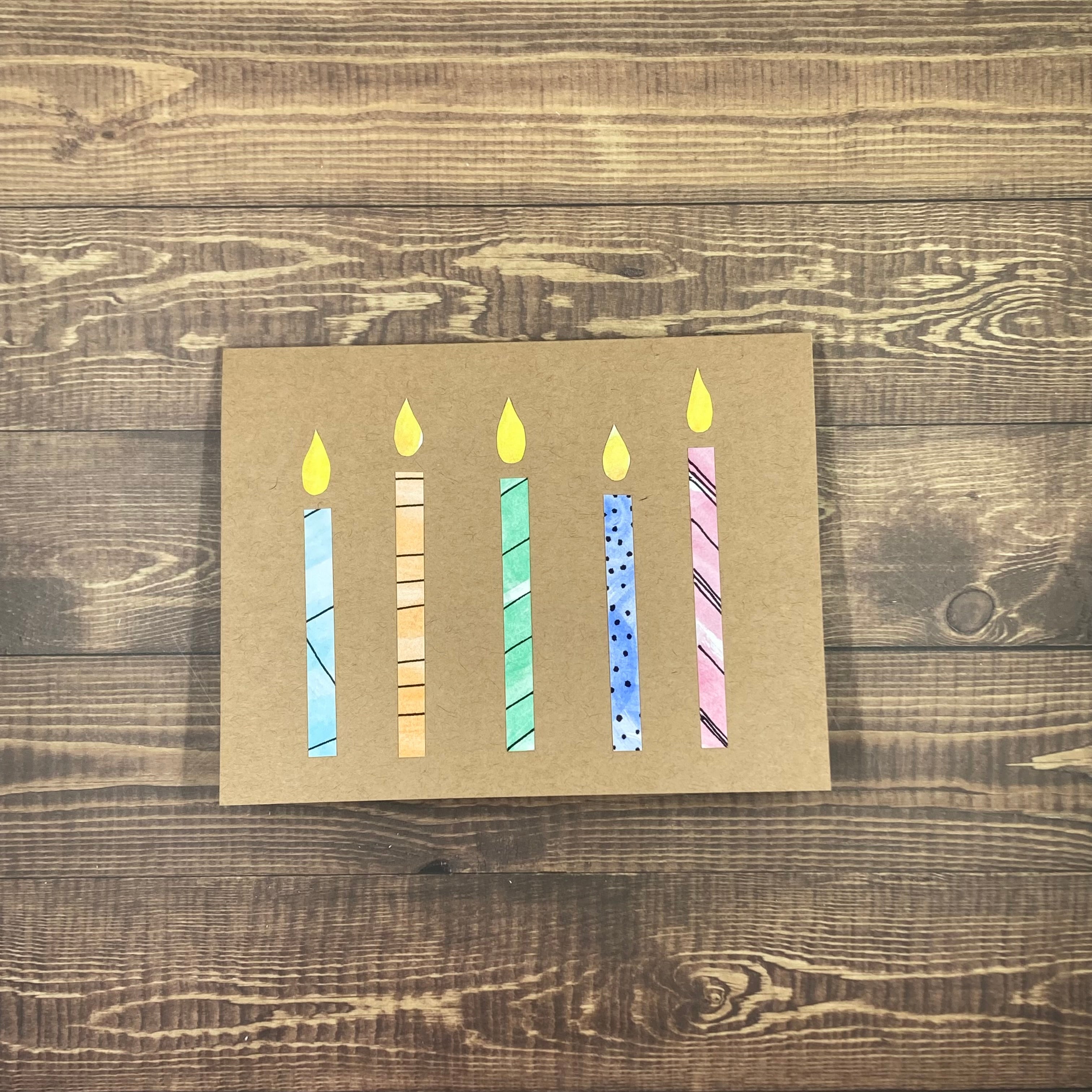 Watercolor Candles - Handmade Card