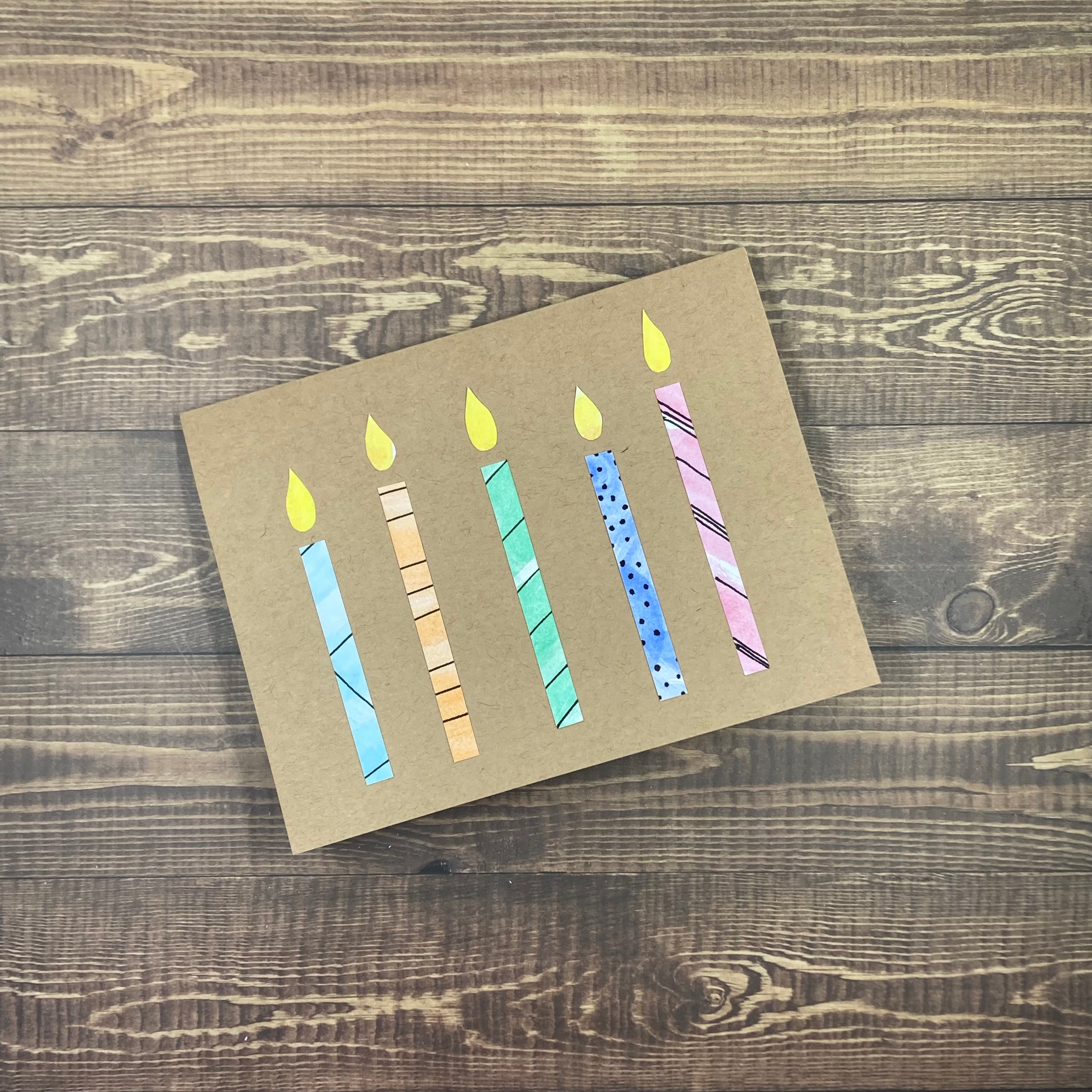 Watercolor Candles - Handmade Card