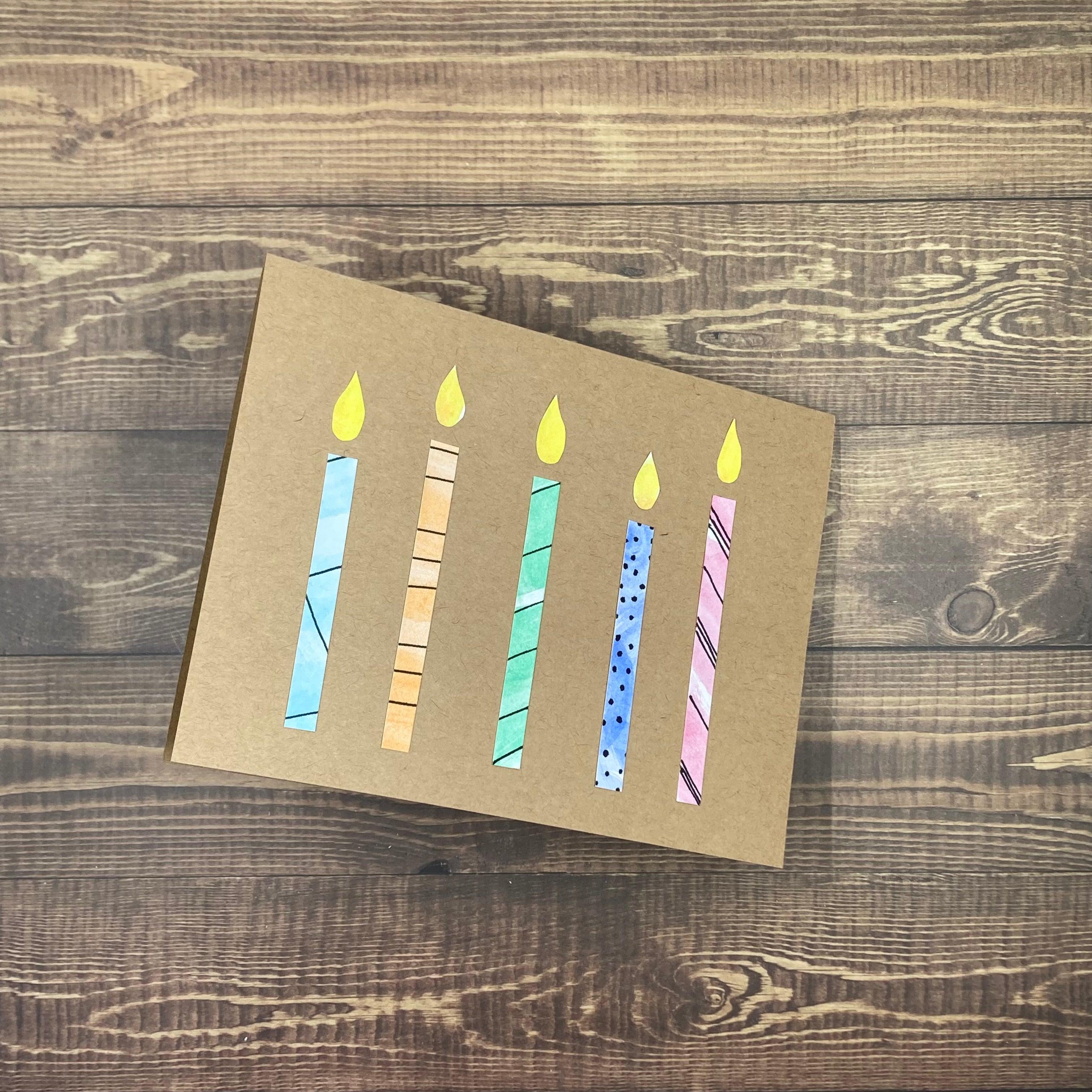 Watercolor Candles - Handmade Card