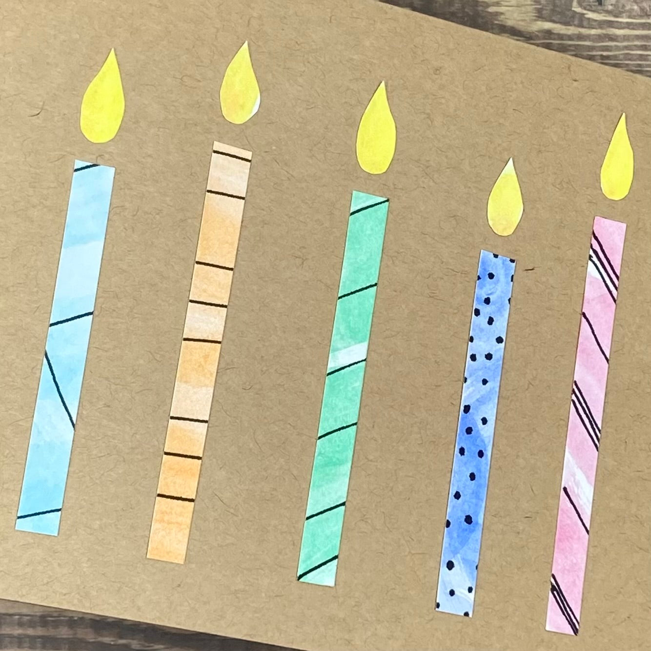 Watercolor Candles - Handmade Card