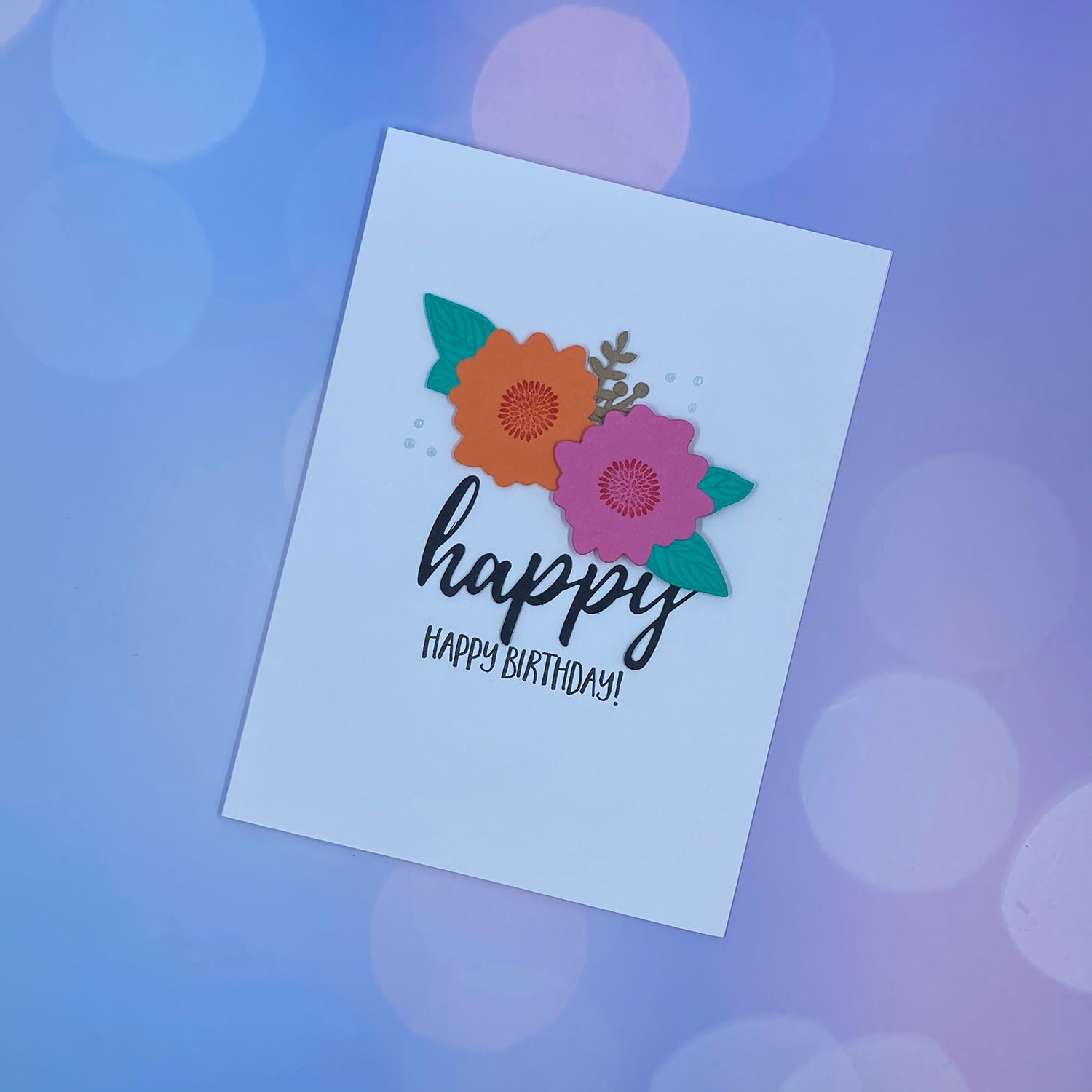 Happy Birthday Floral - Handmade Card