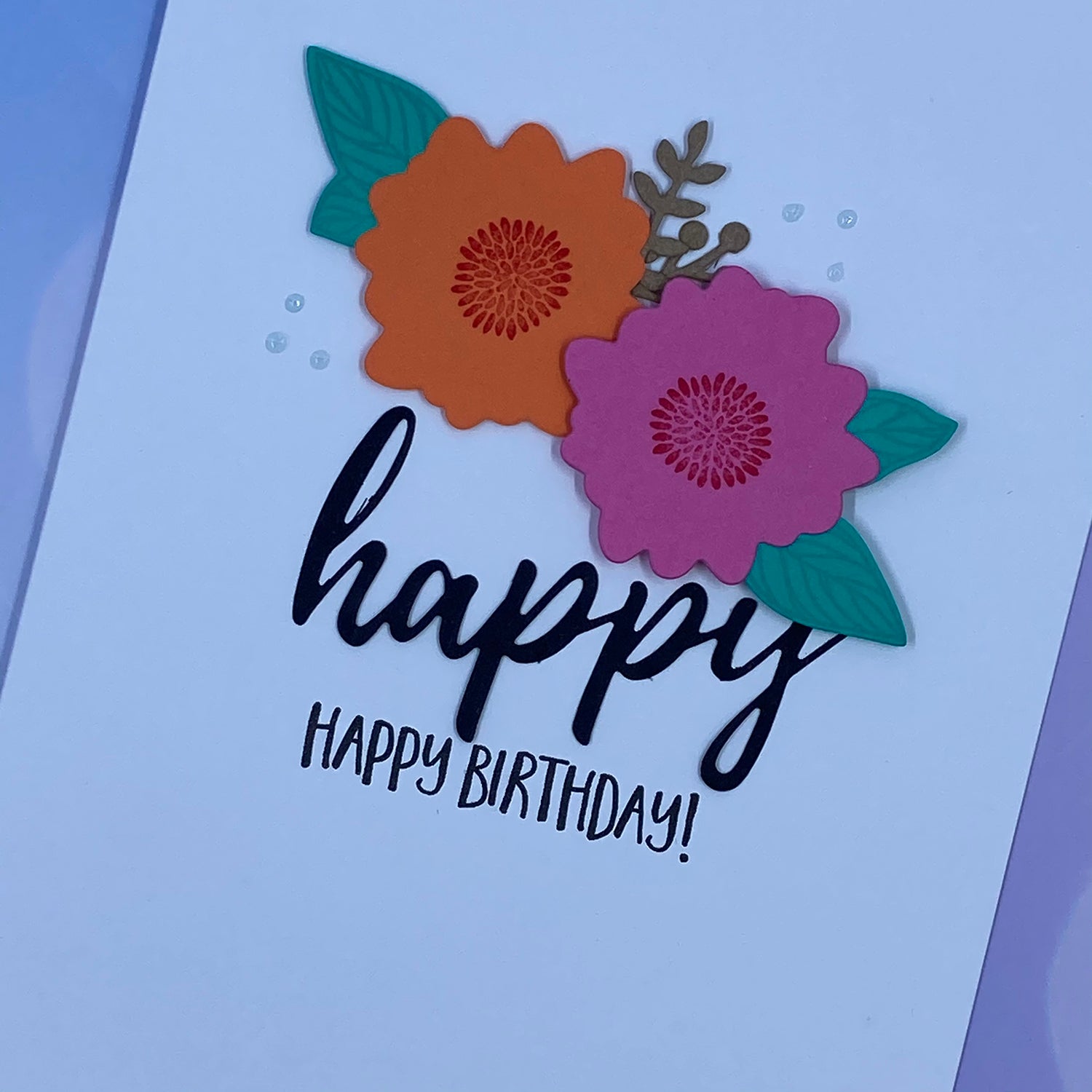 Happy Birthday Floral - Handmade Card