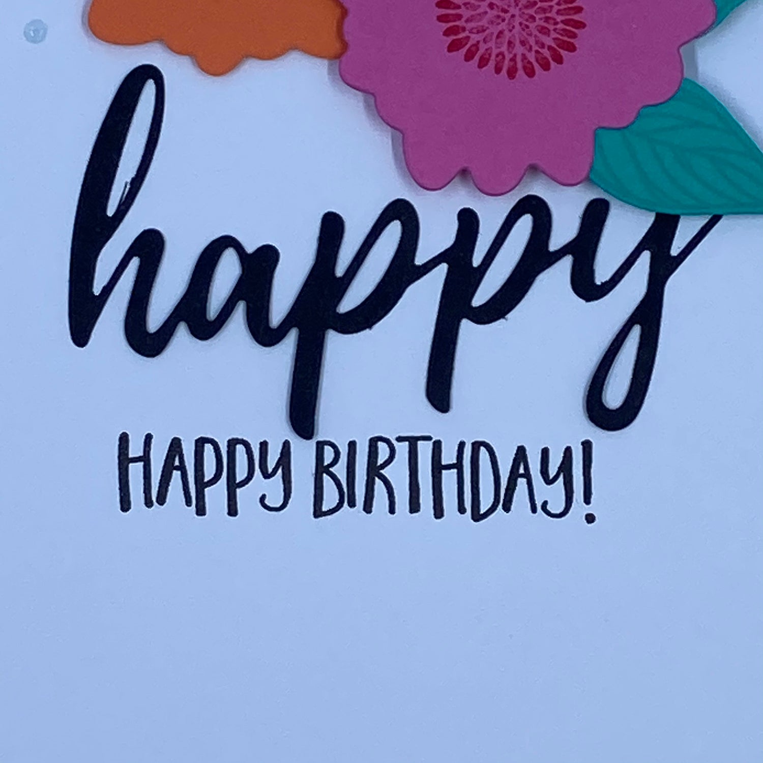 Happy Birthday Floral - Handmade Card