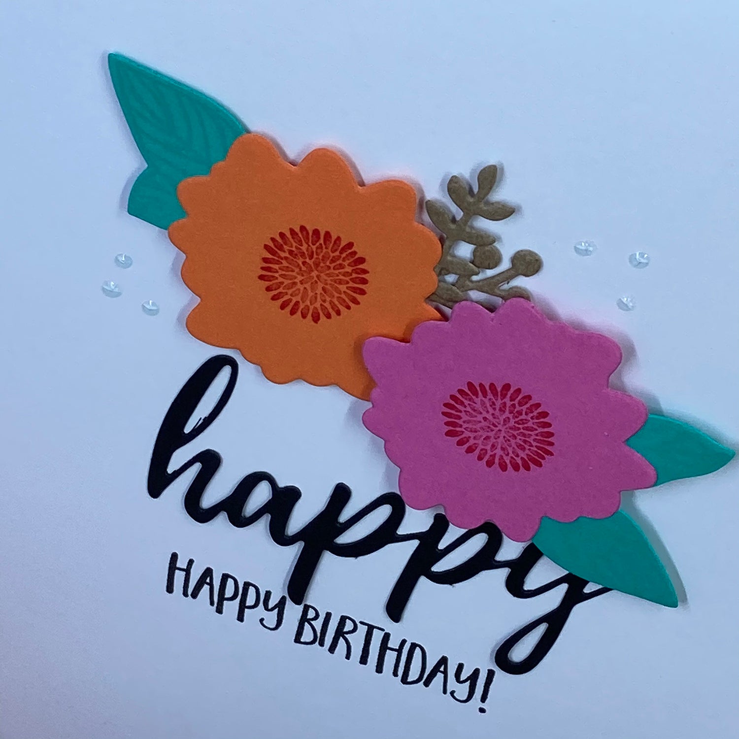 Happy Birthday Floral - Handmade Card