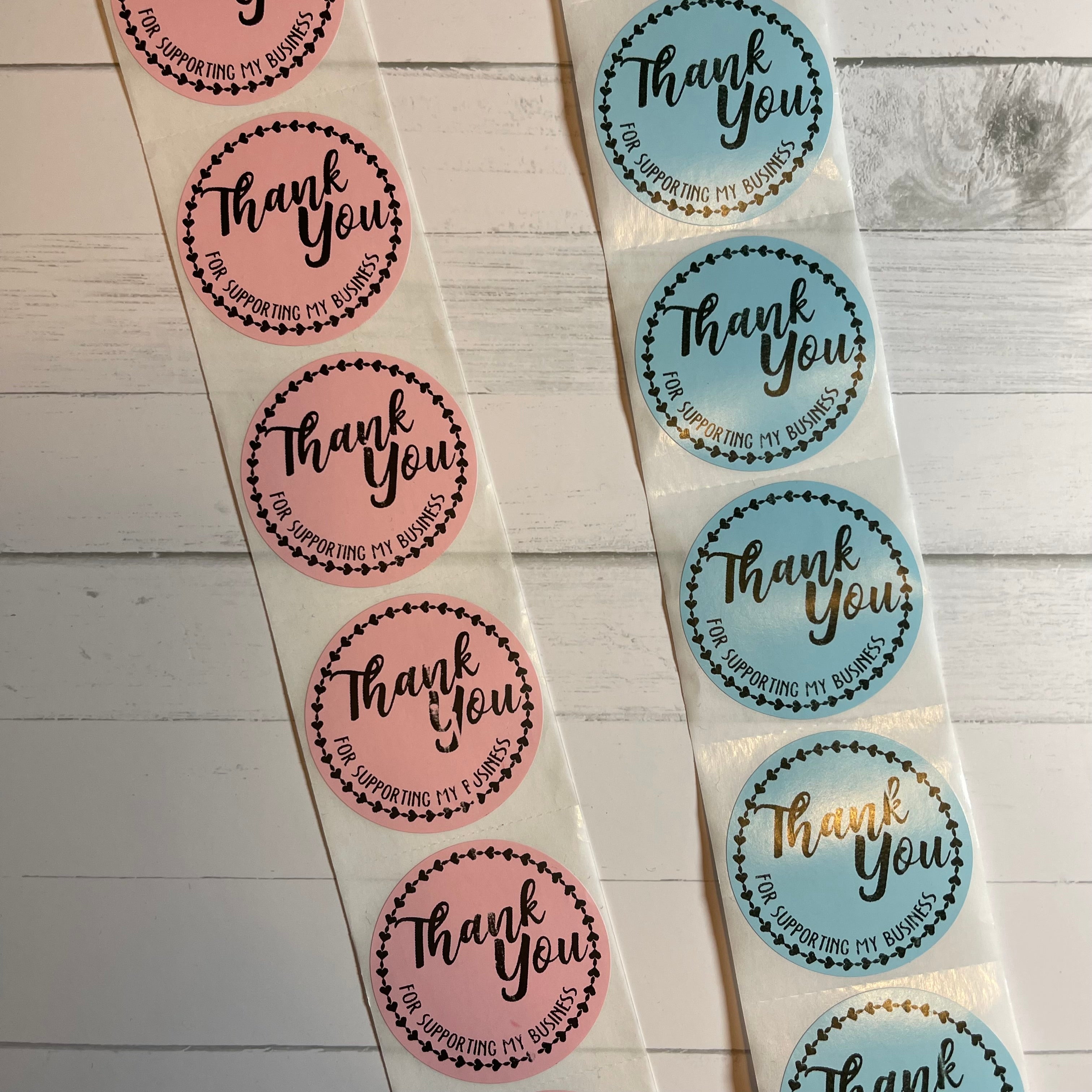 Thank You for Supporting My Business - Circle Strip Stickers