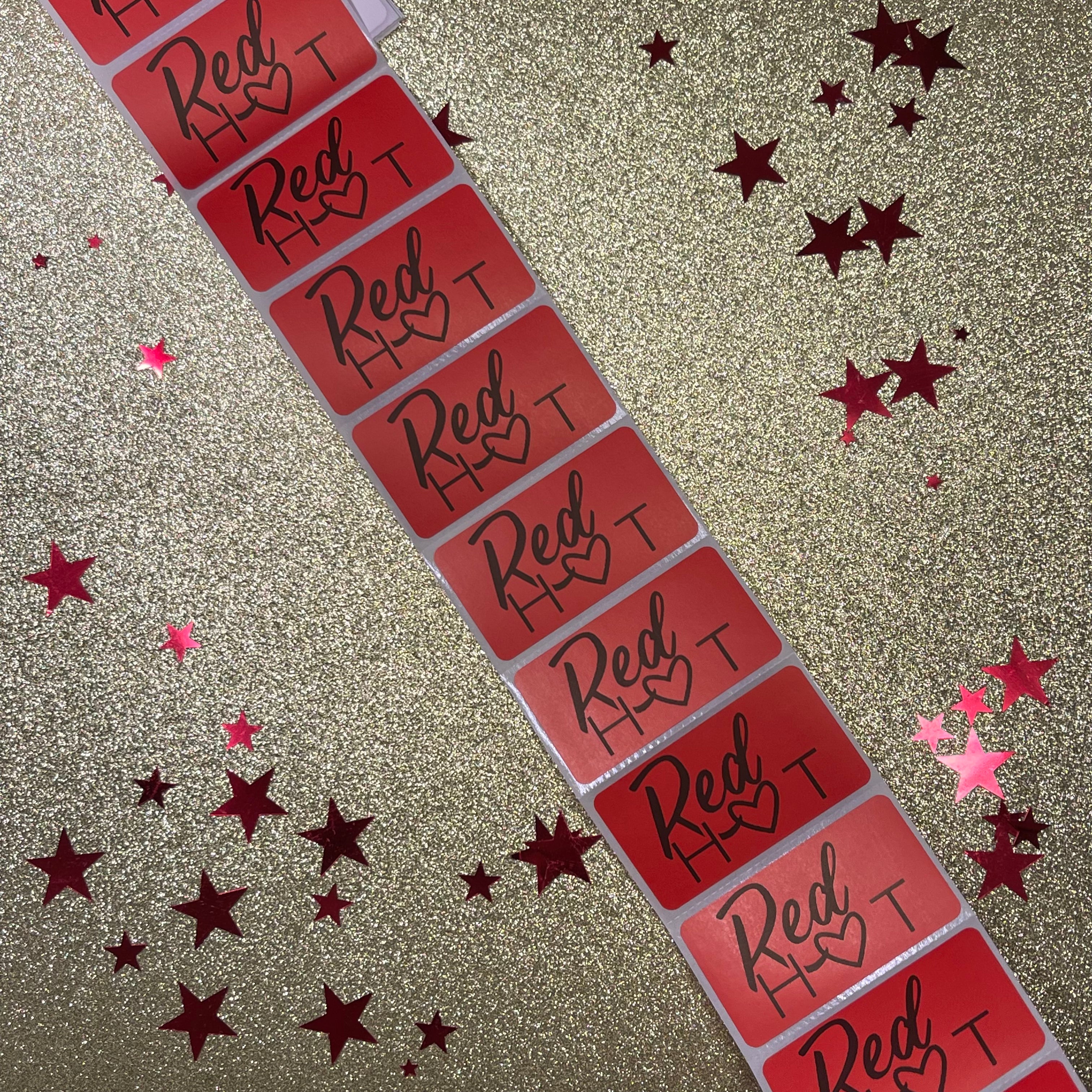 Red Hot Heart - Strip Stickers