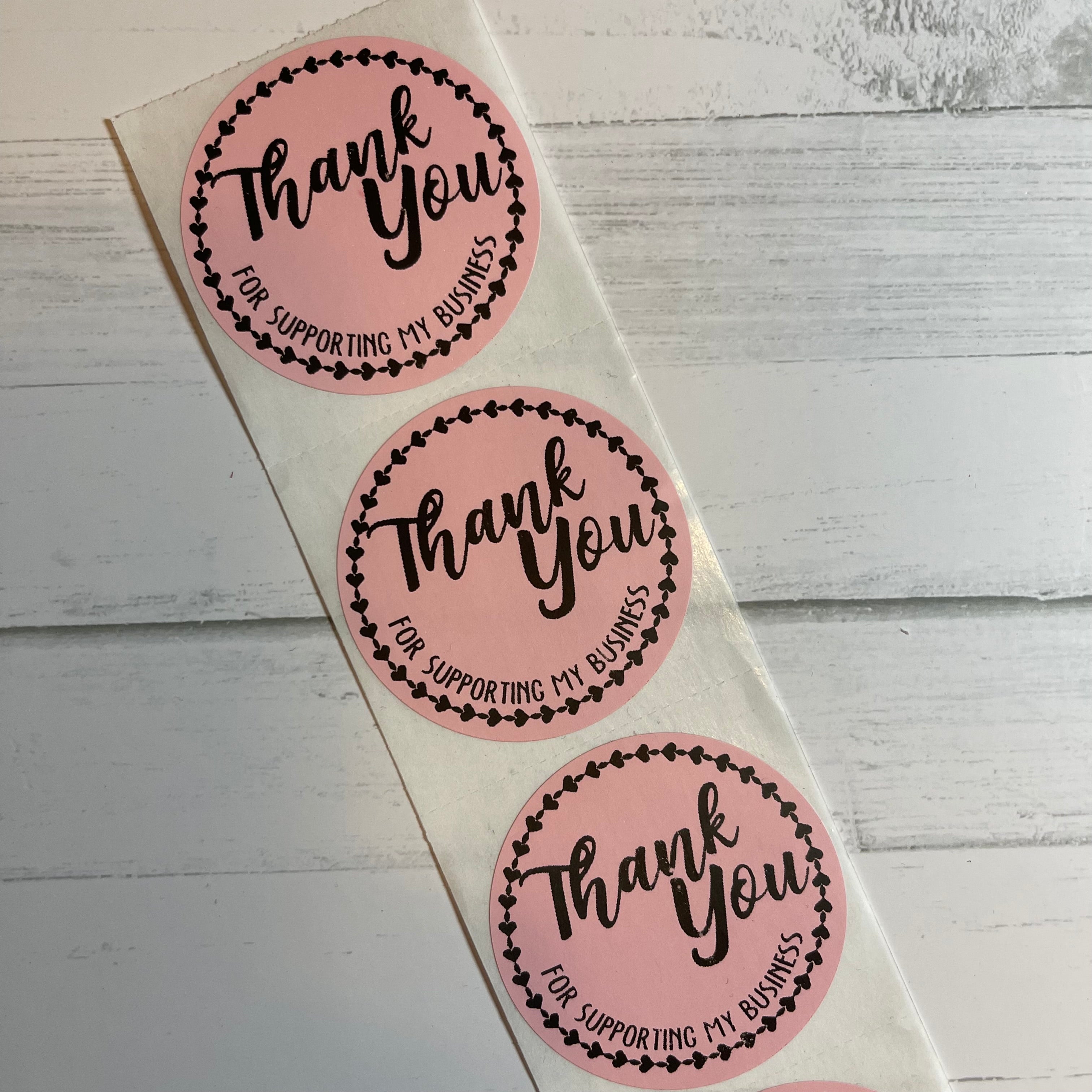 Thank You Stickers For Small Business | 360 Pack With Pink, Holographic & Kraft Designs