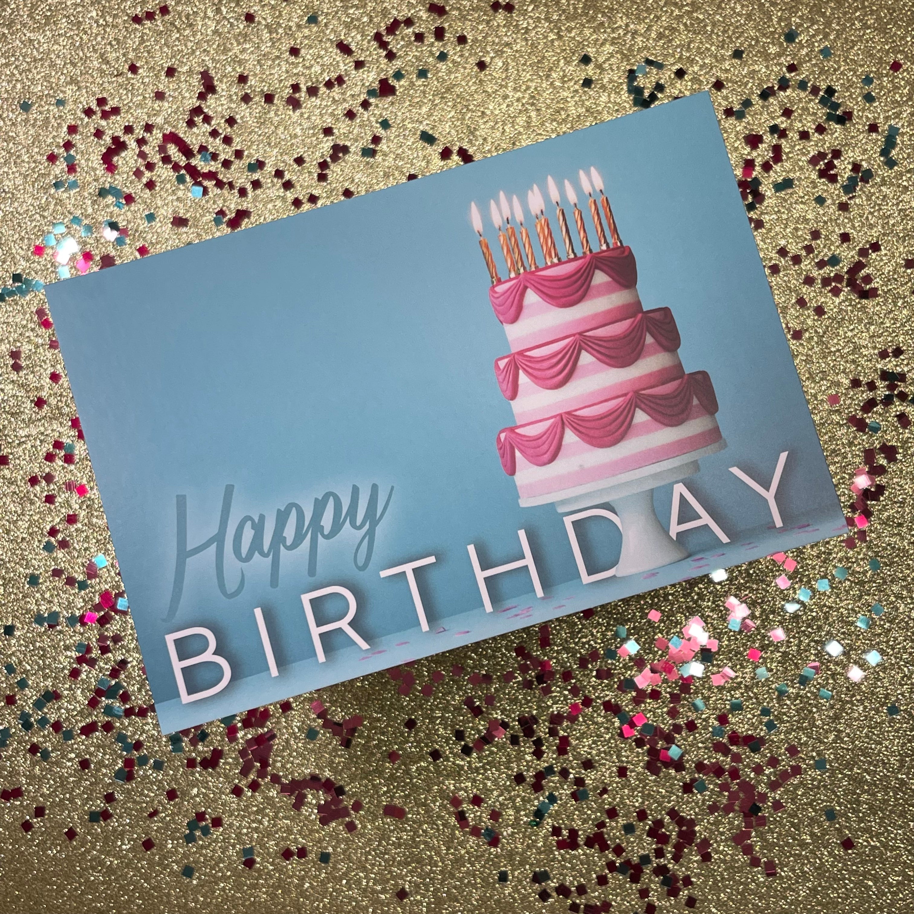 Happy Birthday Cake - Postcard